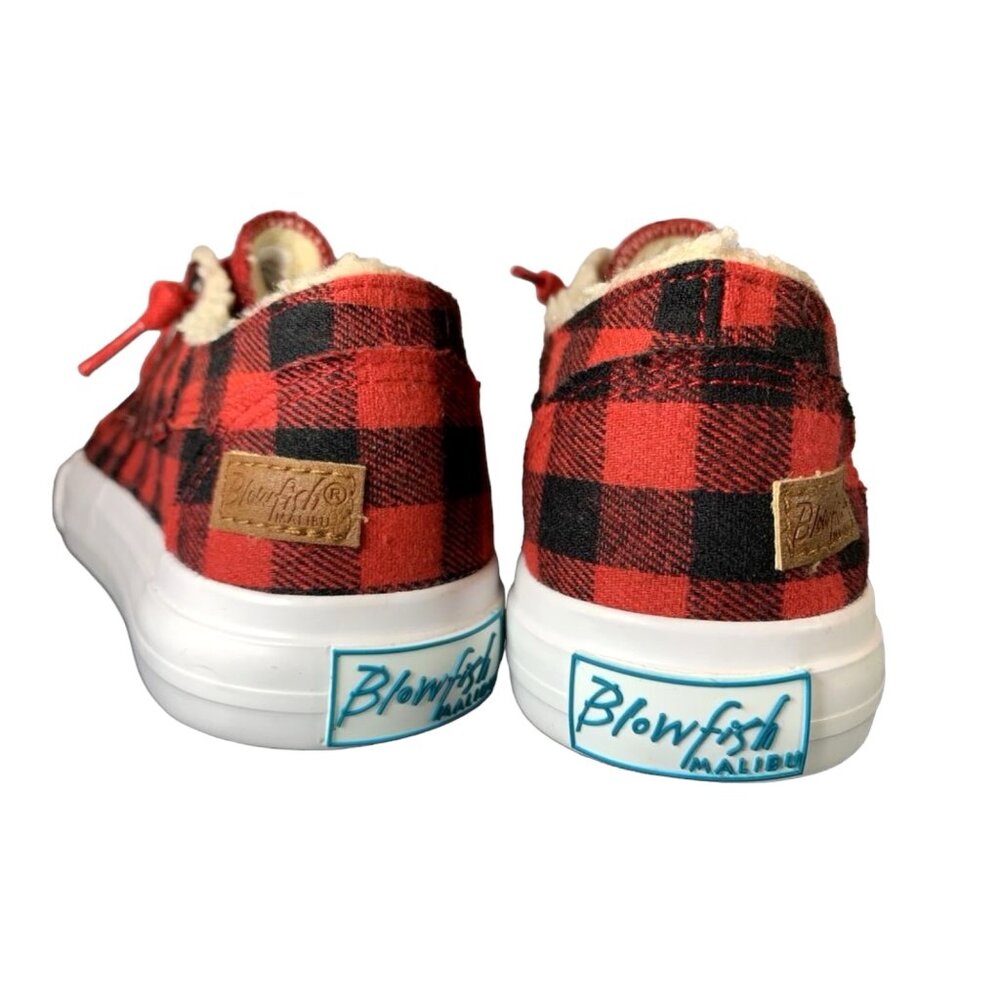 Blowfish Malibu Women's Play Sneaker - WITH RED LACES - Red Buffalo Check - NWT - Picture 10 of 11